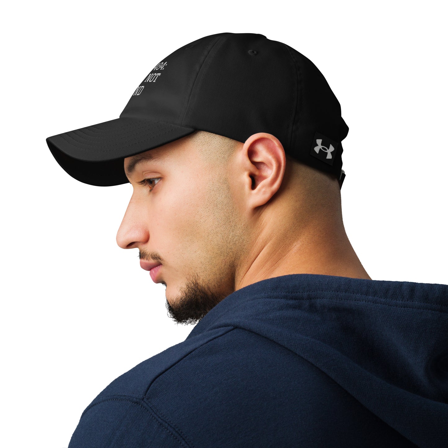 ERROR 404: MONEY NOT FOUND I Under Armour® dad hat – Black Hats for Lizard Designs (2 view)