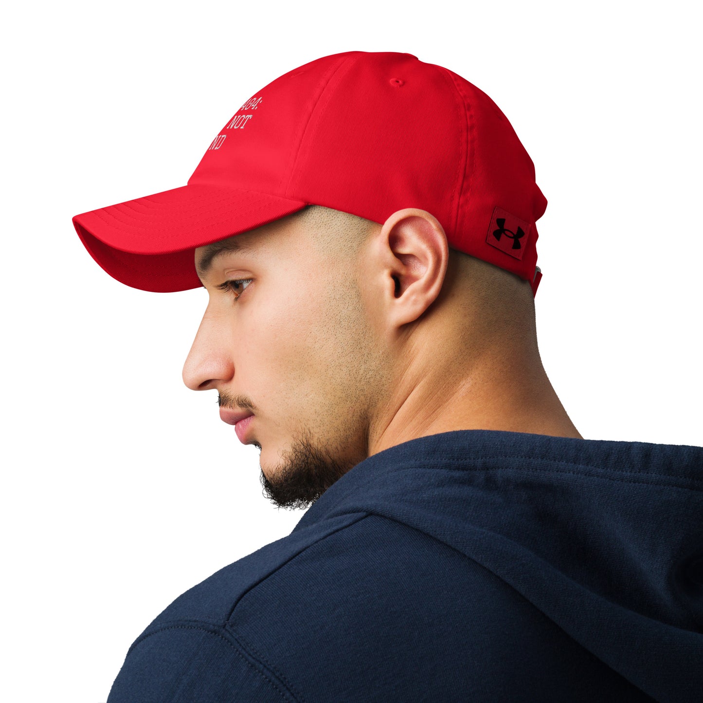 ERROR 404: MONEY NOT FOUND I Under Armour® dad hat – Red Hats for Lizard Designs (11 view)