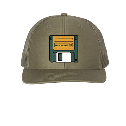 UNSUB.EXE Hat – Retro Floppy Disk Humor | RM Outpost – Loden Hats for Apparel (11 view)
