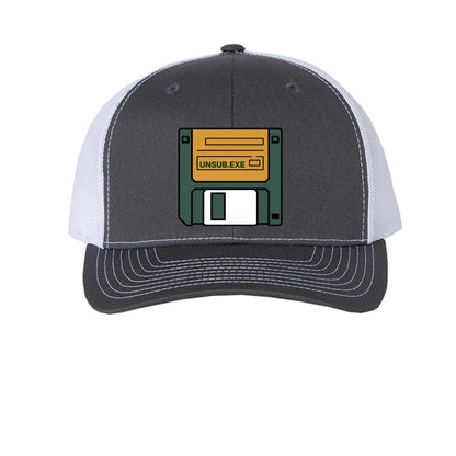 UNSUB.EXE Hat – Retro Floppy Disk Humor | RM Outpost – Charcoal/ White Hats for Apparel (17 view)