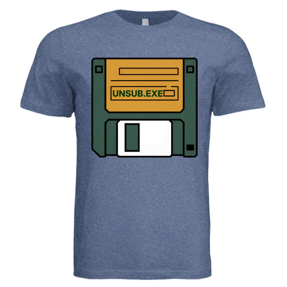 UNSUB.EXE Tee – Retro Floppy Disk Humor Shirt | Delete the Drama Edition – TRUE ROYAL TRBLN T-Shirt for 90s humor (1 view)