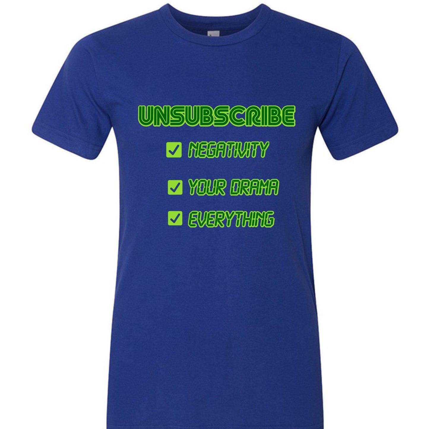 UNSUBSCRIBE Tee – Delete the Drama CRT print | Retro Terminal Humor Shirt – LAPIS T-Shirt for Apparel (3 view)