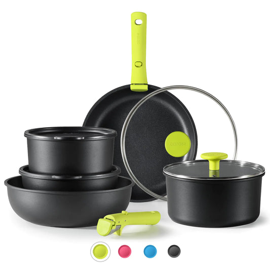 Ceramic Cookware Set | Kitchen Essentials – Chartreuse cookware for dealoftheday - 3 (1 view)