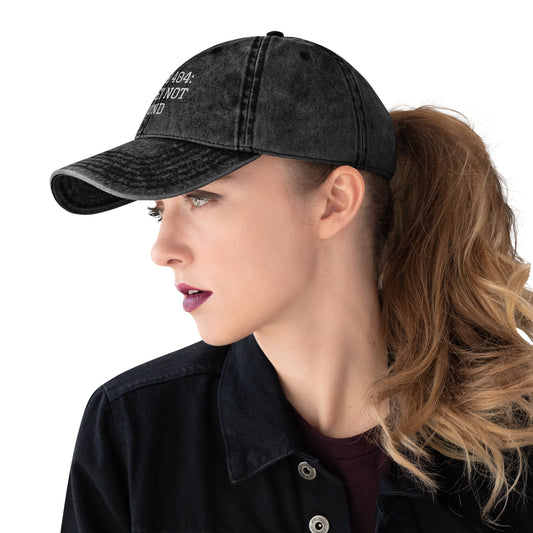 ERROR 404: MONEY NOT FOUND I Vintage Cotton Twill Cap – Black Hats for Hat (2 view)
