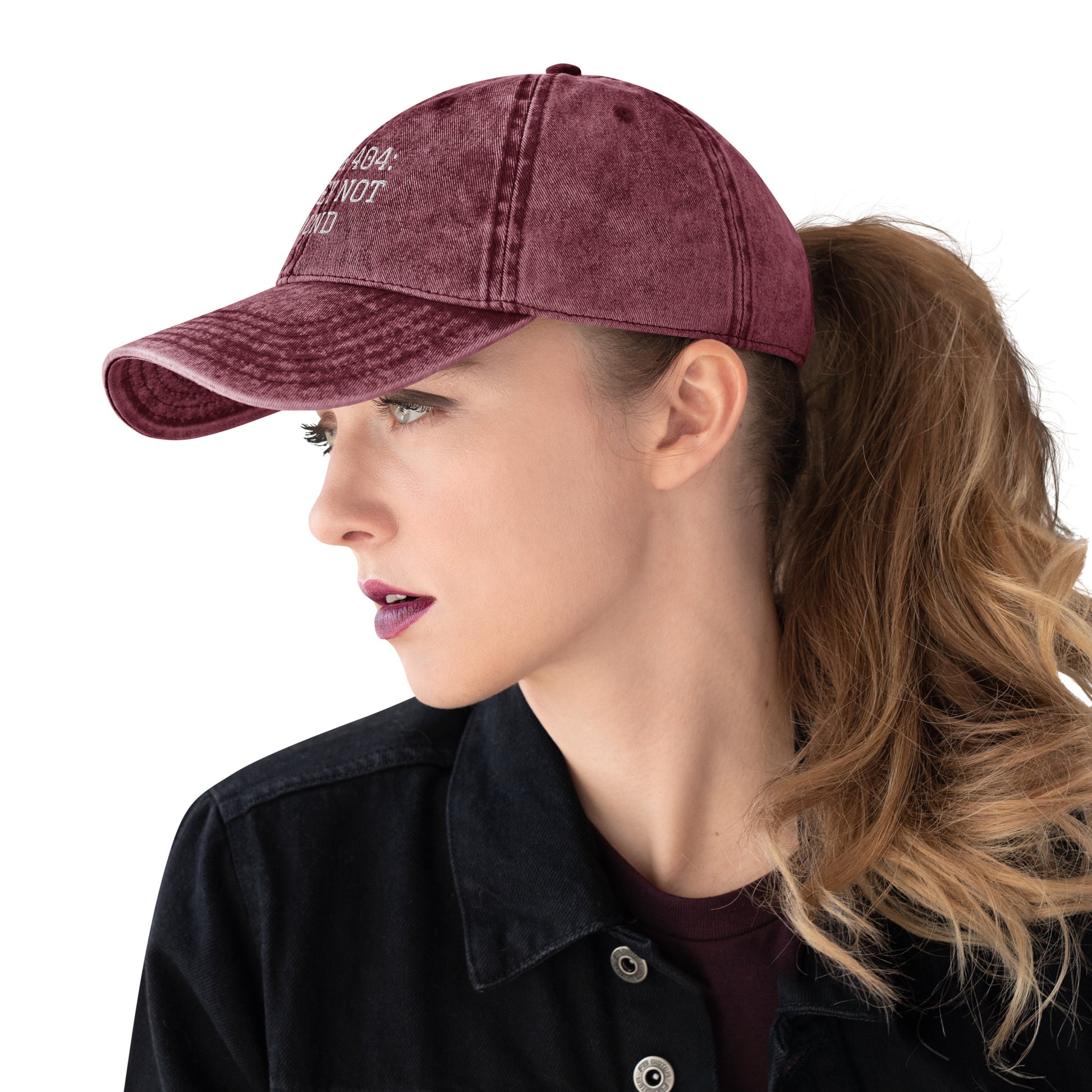 ERROR 404: MONEY NOT FOUND I Vintage Cotton Twill Cap – Maroon Hats for Hat (8 view)