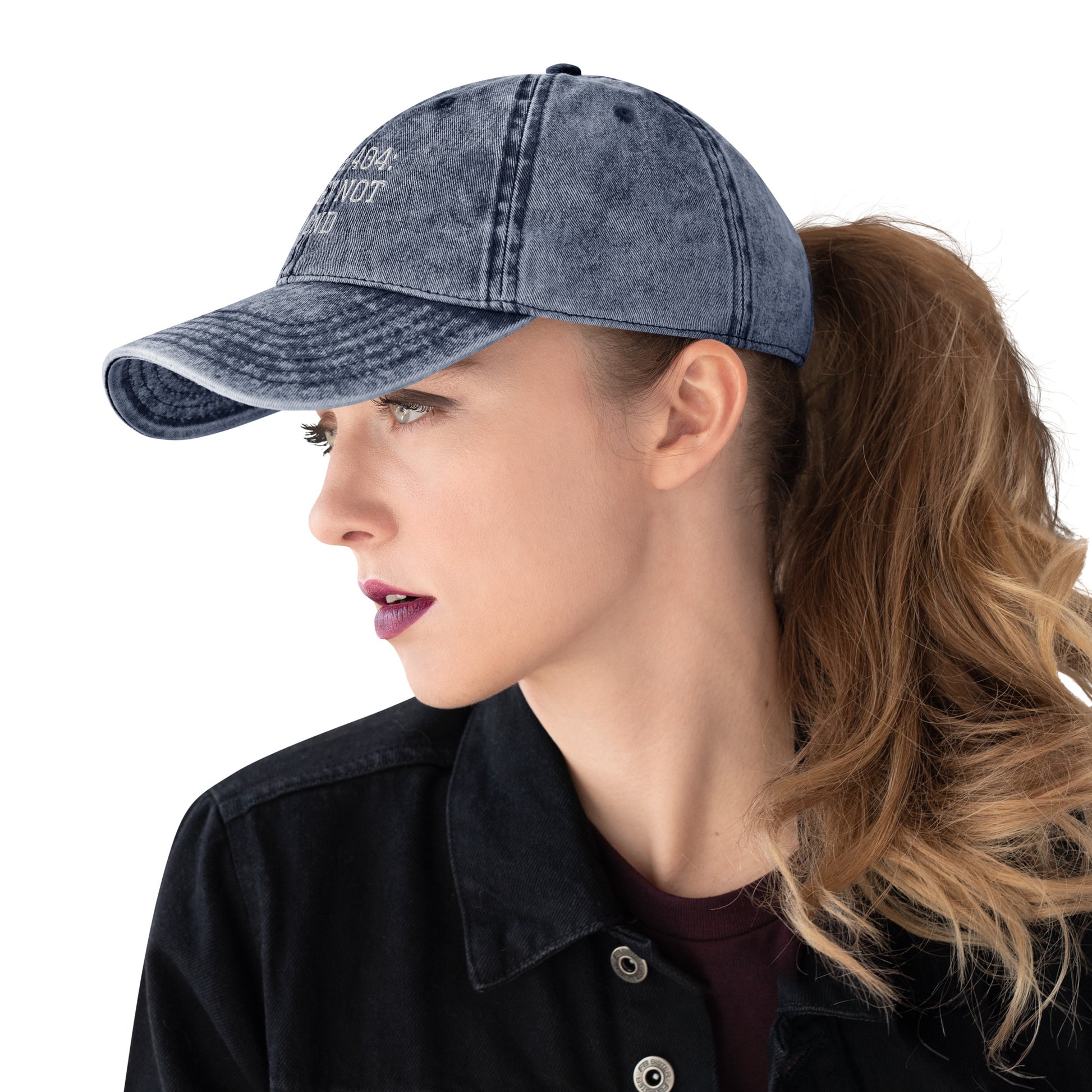 ERROR 404: MONEY NOT FOUND I Vintage Cotton Twill Cap – Navy Hats for Hat (5 view)