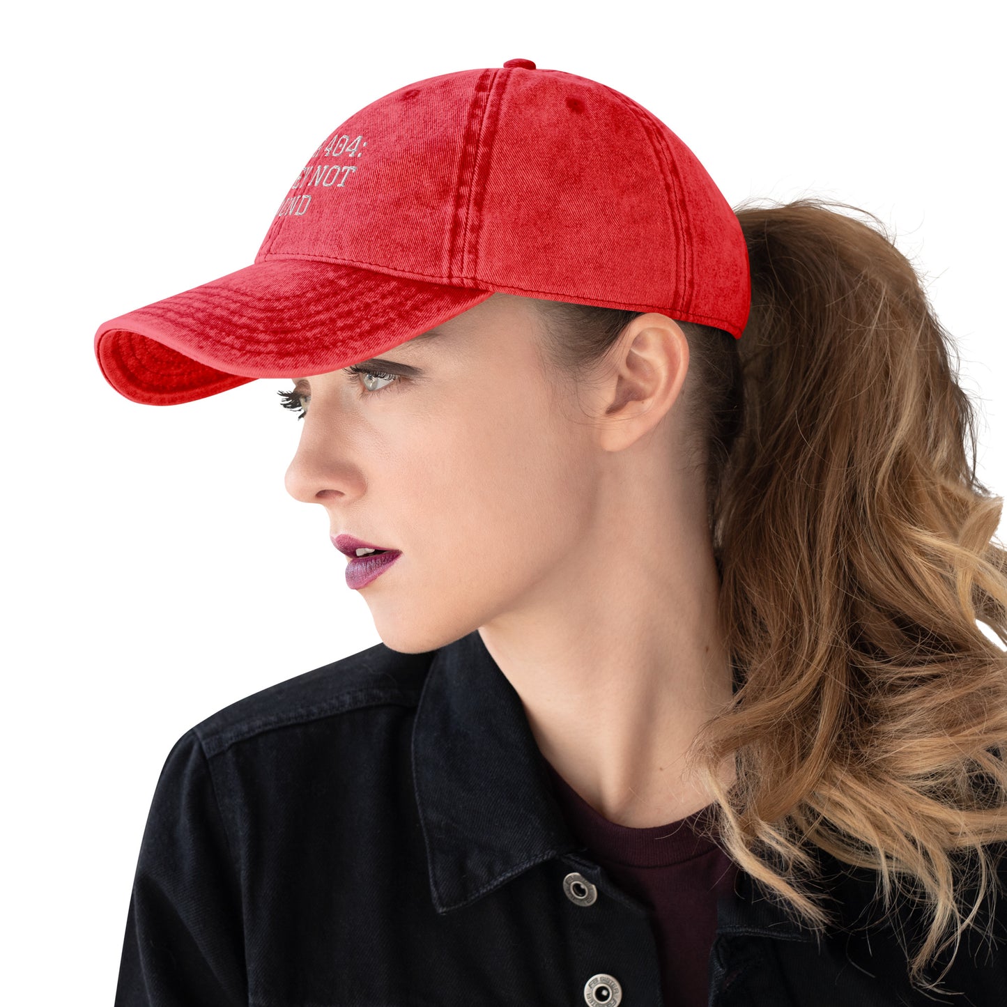 ERROR 404: MONEY NOT FOUND I Vintage Cotton Twill Cap – Red Hats for Hat (11 view)