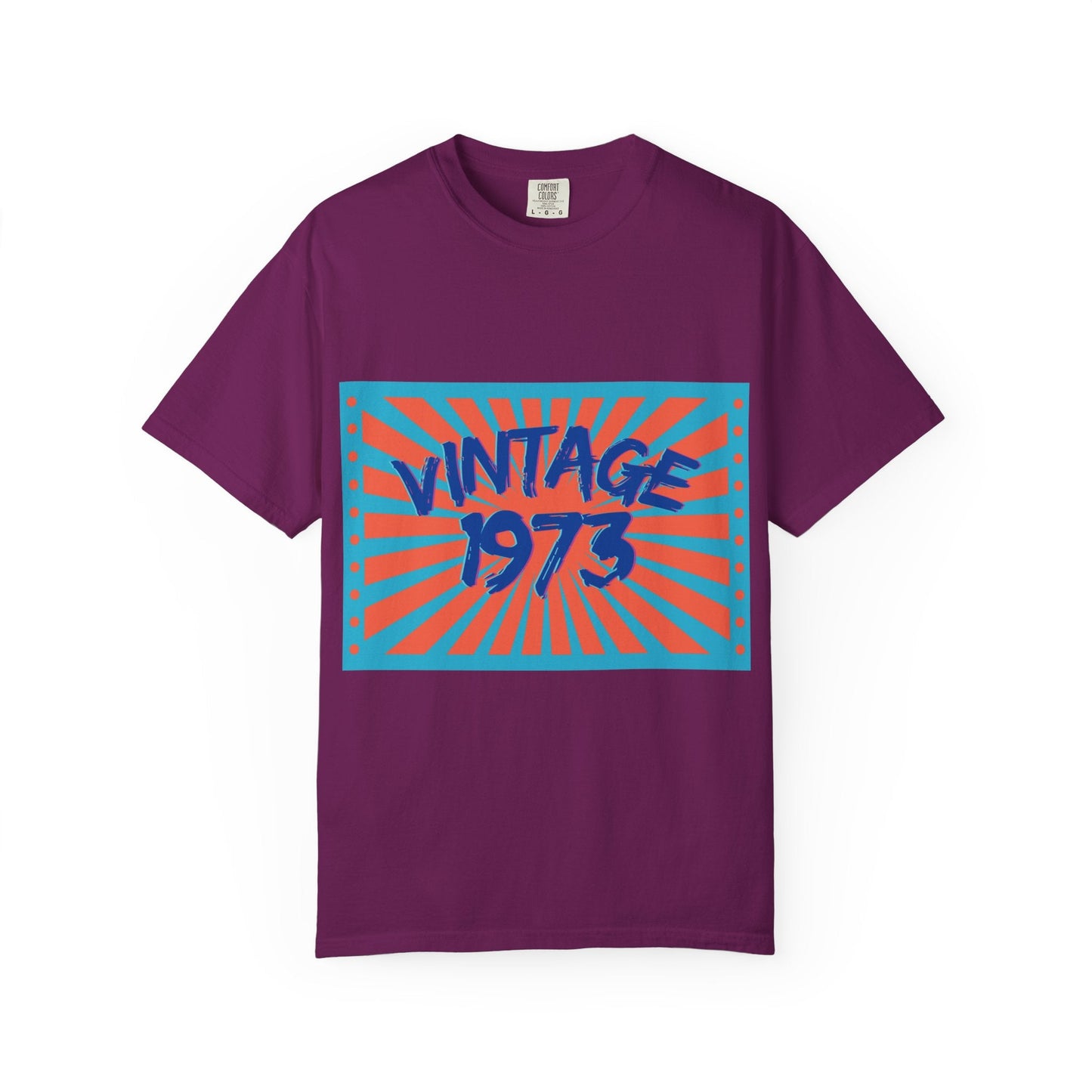 Vintage [your year] Unisex Garment - Dyed T-Shirt – Retro 70s Graphic Tee | Nostalgic Birthday Gift for Him or Her – Boysenberry T-Shirt for 1970s fashion (67 view)