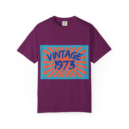 Vintage [your year] Unisex Garment - Dyed T-Shirt – Retro 70s Graphic Tee | Nostalgic Birthday Gift for Him or Her – Boysenberry T-Shirt for 1970s fashion (67 view)