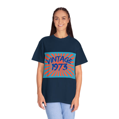 Vintage [your year] Unisex Garment - Dyed T-Shirt – Retro 70s Graphic Tee | Nostalgic Birthday Gift for Him or Her – True Navy T-Shirt for 1970s fashion (41 view)