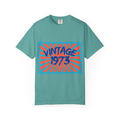 Vintage [your year] Unisex Garment - Dyed T-Shirt – Retro 70s Graphic Tee | Nostalgic Birthday Gift for Him or Her – Seafoam T-Shirt by Printify