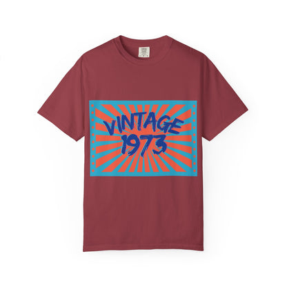 Vintage [your year] Unisex Garment - Dyed T-Shirt – Retro 70s Graphic Tee | Nostalgic Birthday Gift for Him or Her – Chili T-Shirt for 1970s fashion (72 view)