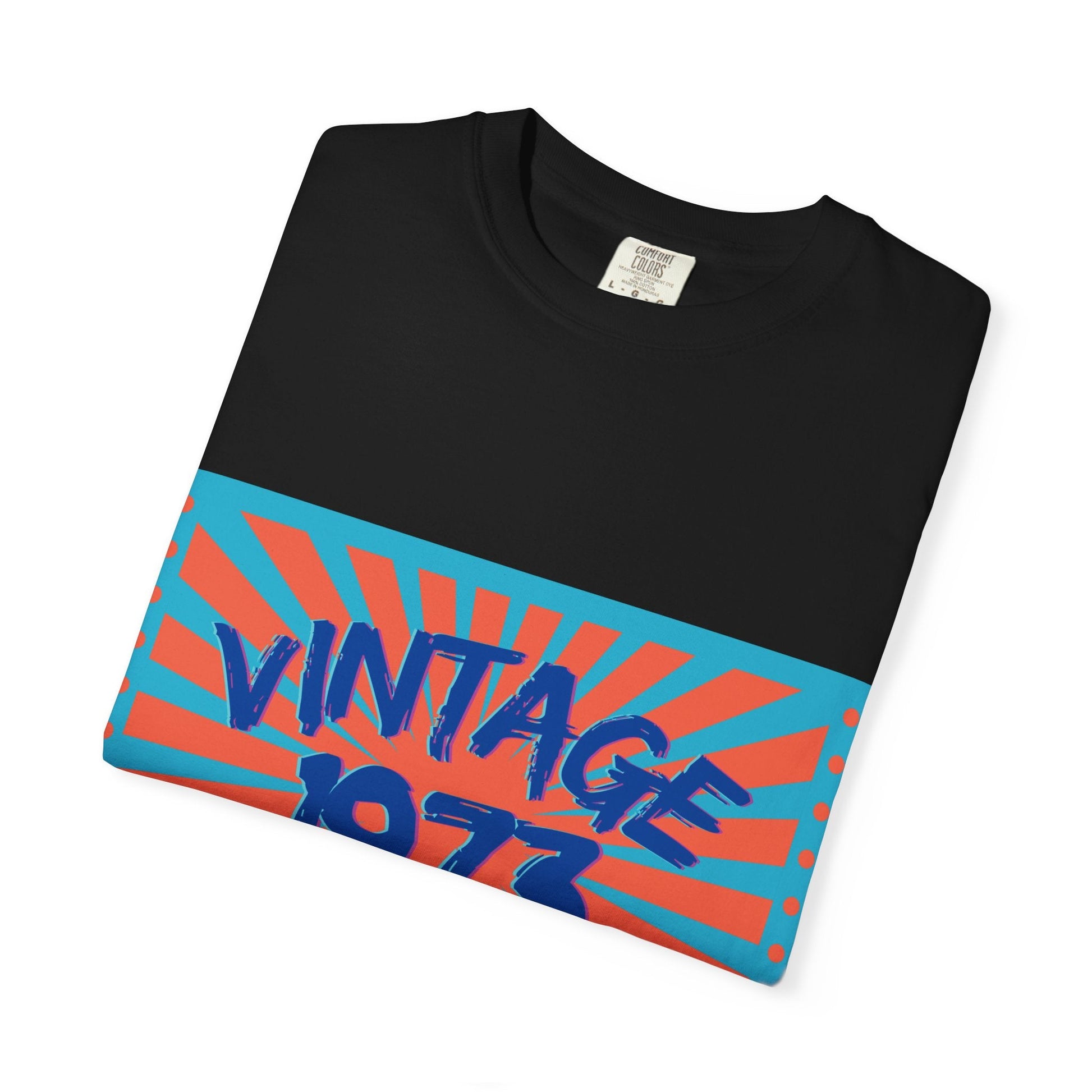 Vintage [your year] Unisex Garment - Dyed T-Shirt – Retro 70s Graphic Tee | Nostalgic Birthday Gift for Him or Her – Black T-Shirt for 1970s fashion (54 view)