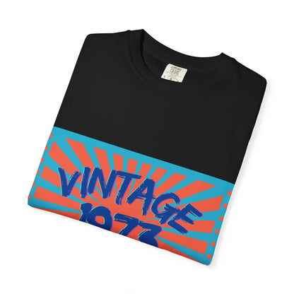 Vintage [your year] Unisex Garment - Dyed T-Shirt – Retro 70s Graphic Tee | Nostalgic Birthday Gift for Him or Her – Black T-Shirt for 1970s fashion (54 view)