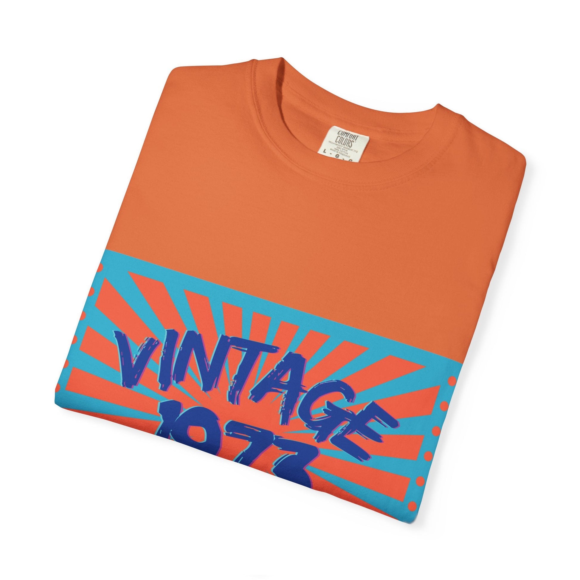 Vintage [your year] Unisex Garment - Dyed T-Shirt – Retro 70s Graphic Tee | Nostalgic Birthday Gift for Him or Her – Burnt Orange T-Shirt for 1970s fashion (9 view)