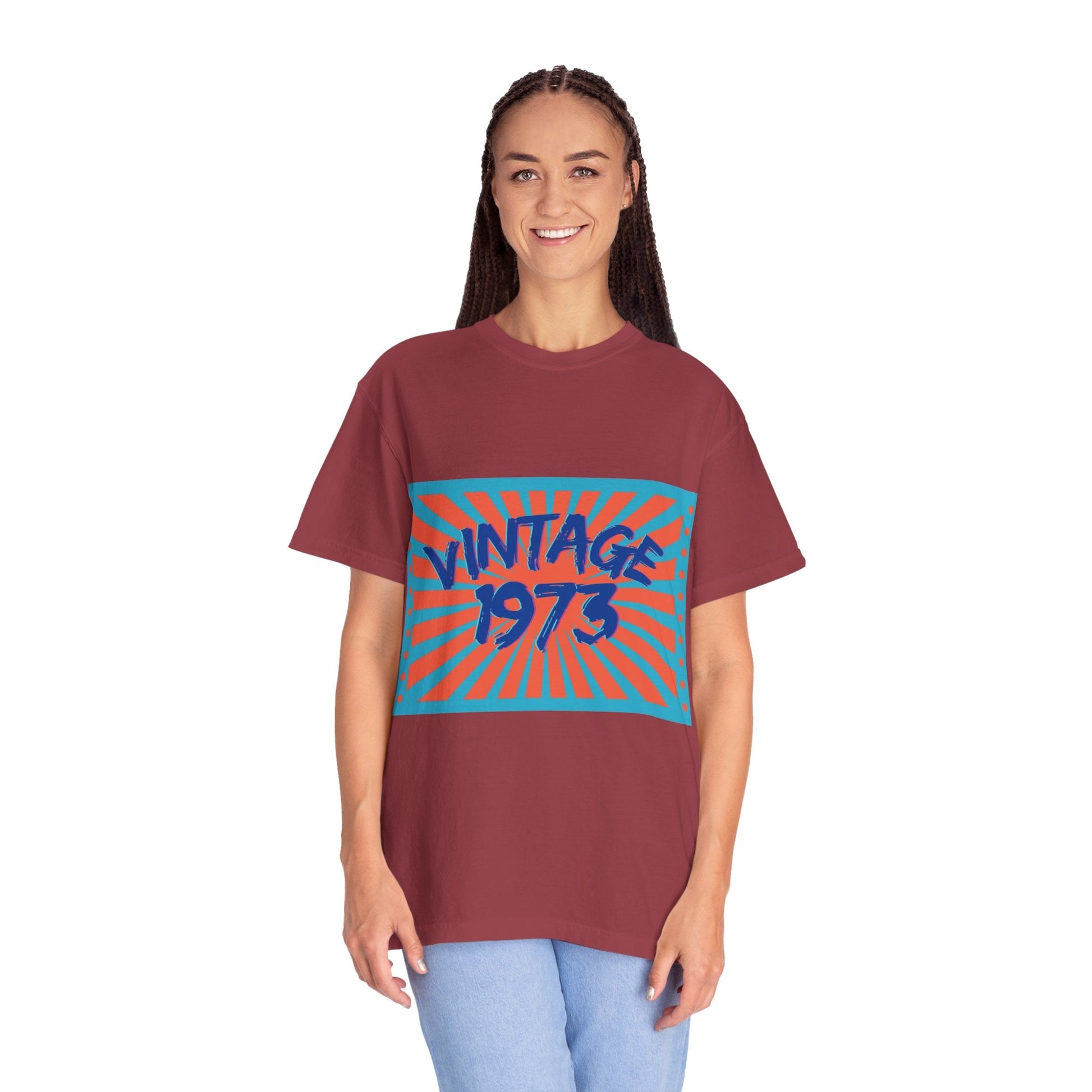 Vintage [your year] Unisex Garment - Dyed T-Shirt – Retro 70s Graphic Tee | Nostalgic Birthday Gift for Him or Her – Chili T-Shirt for 1970s fashion (76 view)