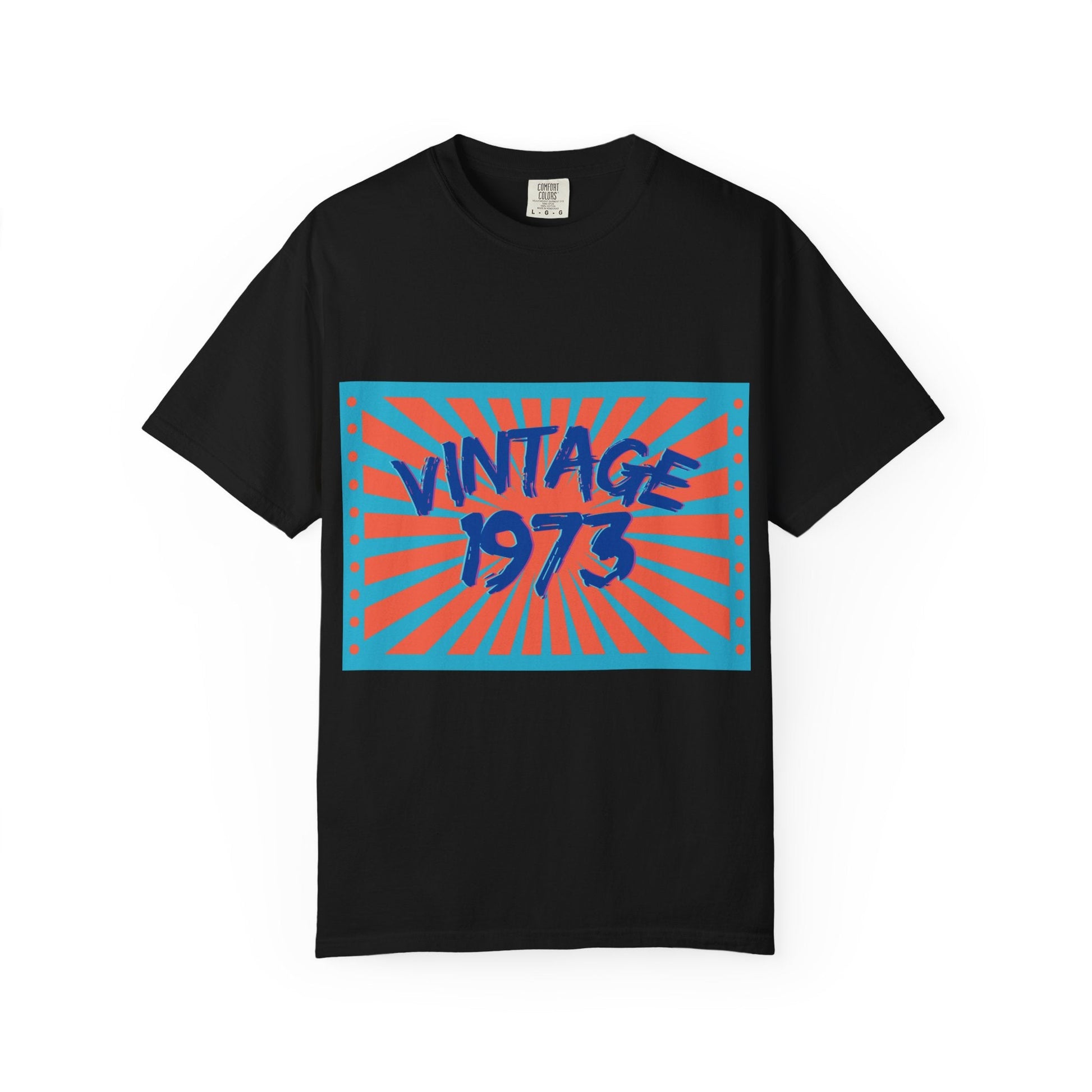 Vintage [your year] Unisex Garment - Dyed T-Shirt – Retro 70s Graphic Tee | Nostalgic Birthday Gift for Him or Her – Black T-Shirt for 1970s fashion (52 view)