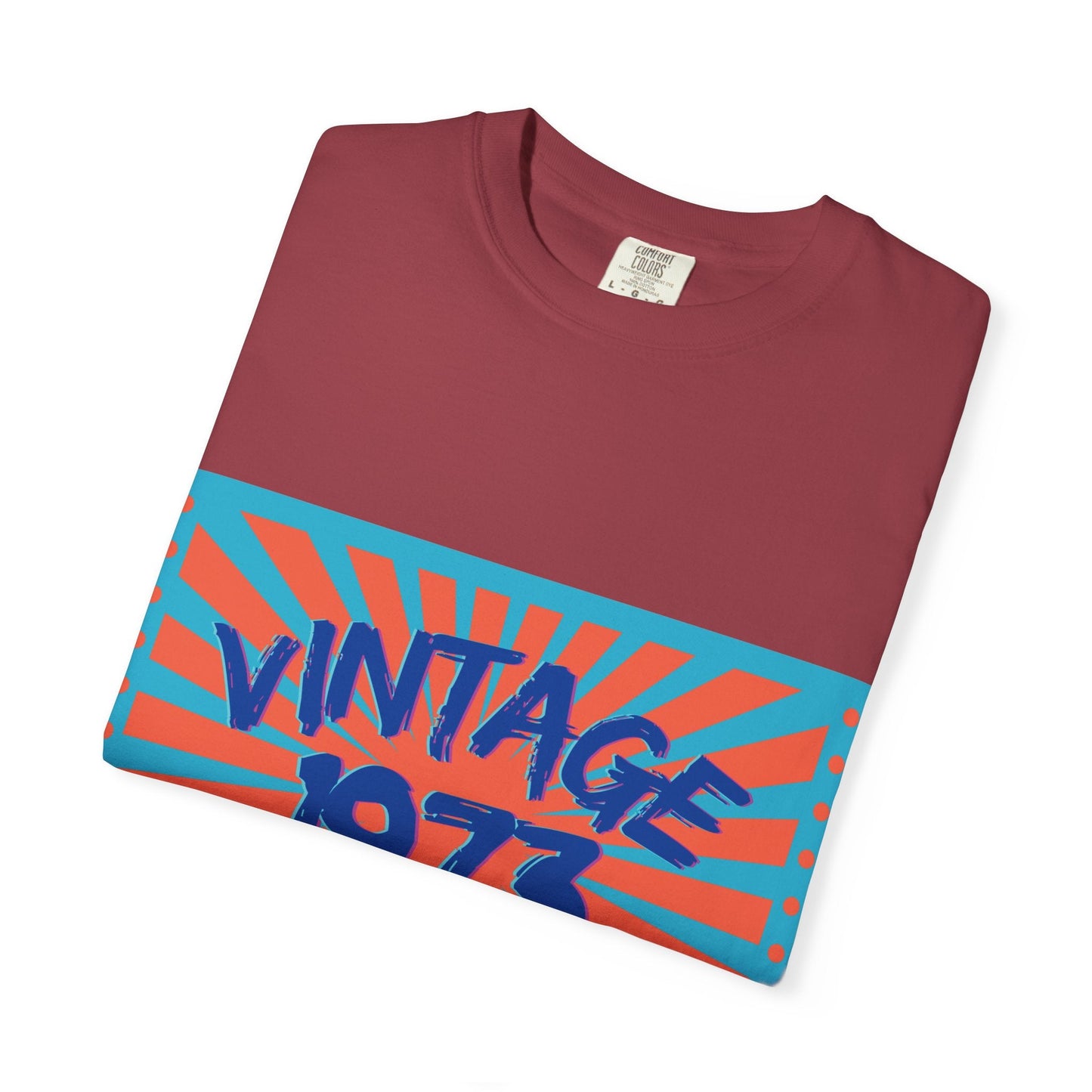 Vintage [your year] Unisex Garment - Dyed T-Shirt – Retro 70s Graphic Tee | Nostalgic Birthday Gift for Him or Her – Chili T-Shirt for 1970s fashion (74 view)