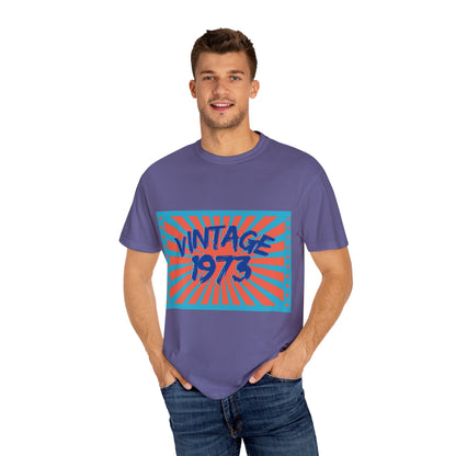 Vintage [your year] Unisex Garment - Dyed T-Shirt – Retro 70s Graphic Tee | Nostalgic Birthday Gift for Him or Her – Grape T-Shirt for 1970s fashion (65 view)