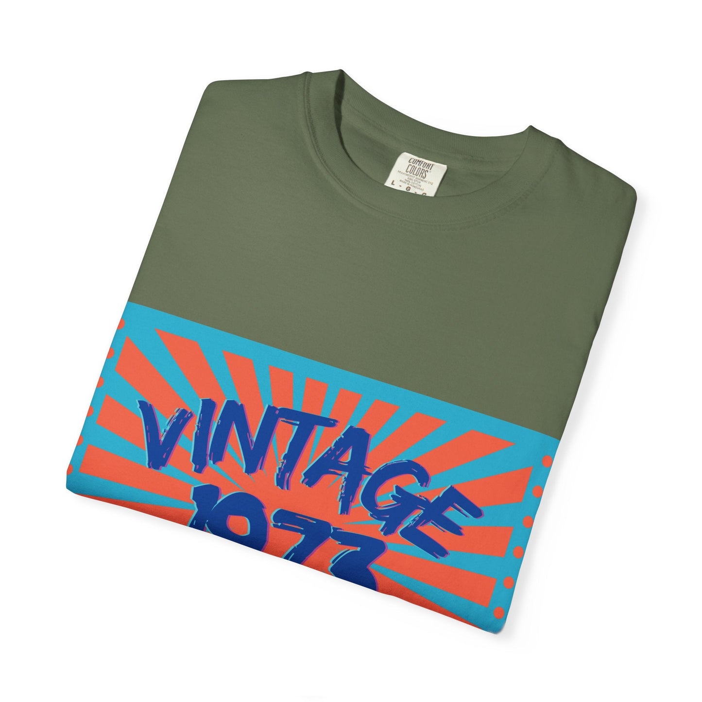 Vintage [your year] Unisex Garment - Dyed T-Shirt – Retro 70s Graphic Tee | Nostalgic Birthday Gift for Him or Her – Sage T-Shirt for 1970s fashion (29 view)