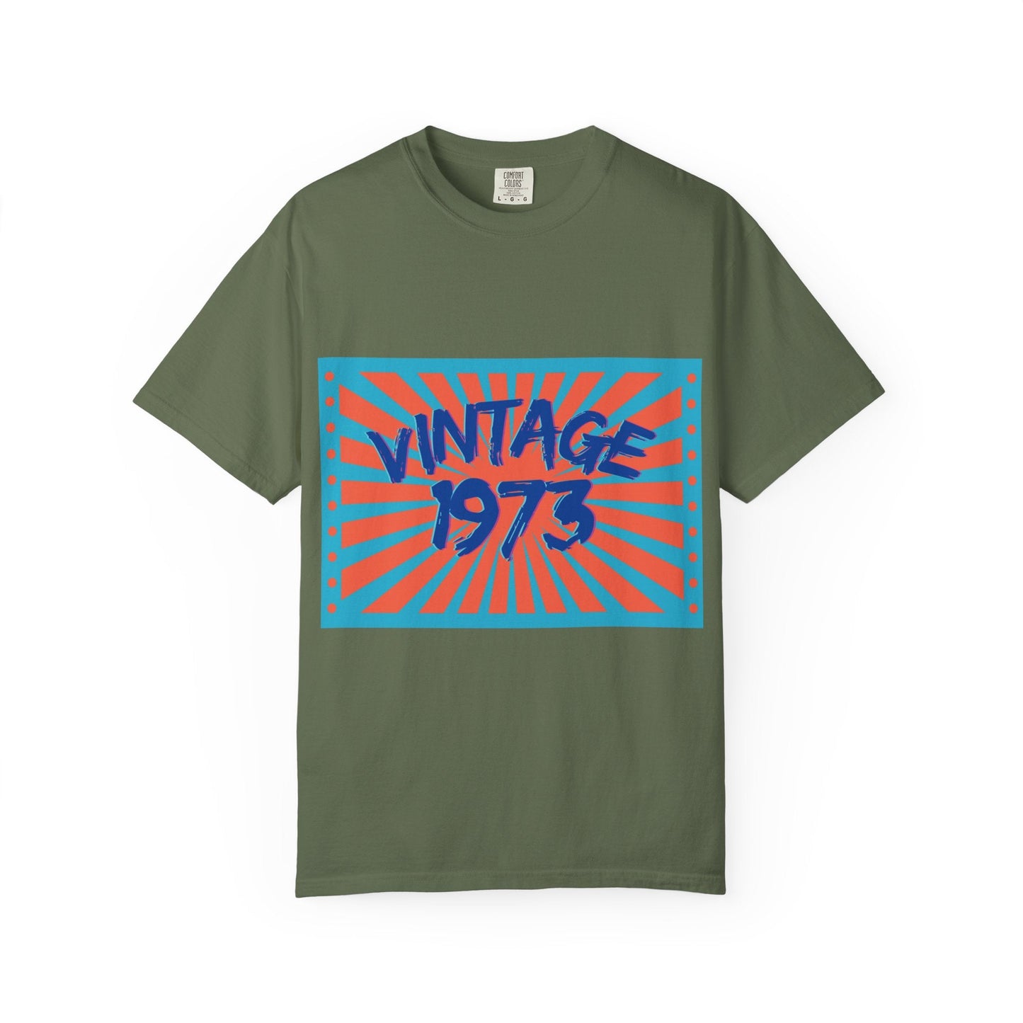 Vintage [your year] Unisex Garment - Dyed T-Shirt – Retro 70s Graphic Tee | Nostalgic Birthday Gift for Him or Her – Sage T-Shirt for 1970s fashion (27 view)