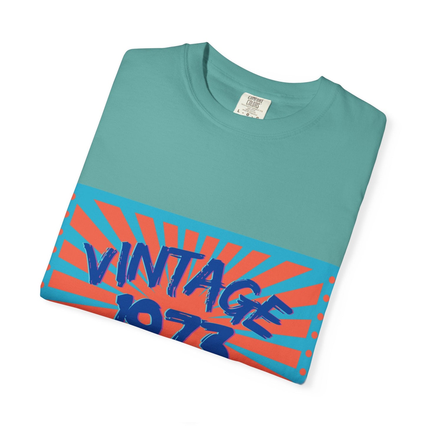 Vintage [your year] Unisex Garment - Dyed T-Shirt – Retro 70s Graphic Tee | Nostalgic Birthday Gift for Him or Her – Seafoam T-Shirt for 1970s fashion (34 view)