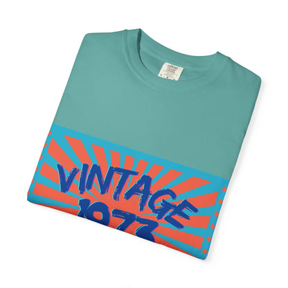 Vintage [your year] Unisex Garment - Dyed T-Shirt – Retro 70s Graphic Tee | Nostalgic Birthday Gift for Him or Her – Seafoam T-Shirt for 1970s fashion (34 view)