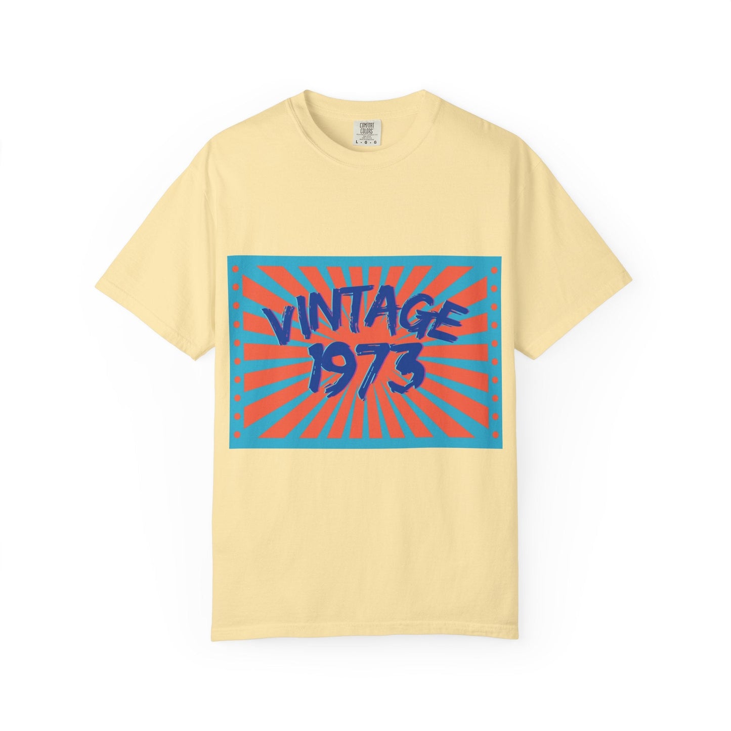 Vintage [your year] Unisex Garment - Dyed T-Shirt – Retro 70s Graphic Tee | Nostalgic Birthday Gift for Him or Her – Banana T-Shirt for 1970s fashion (1 view)
