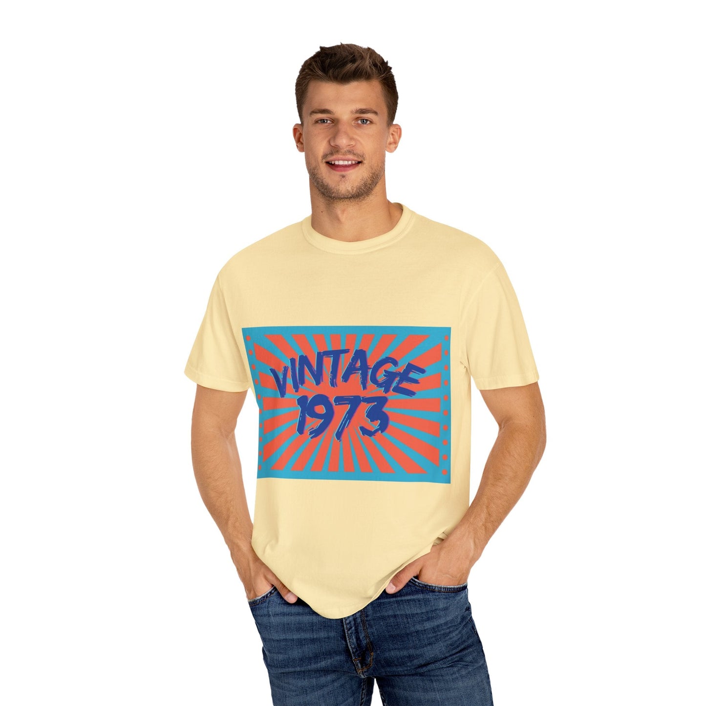 Vintage [your year] Unisex Garment - Dyed T-Shirt – Retro 70s Graphic Tee | Nostalgic Birthday Gift for Him or Her – Banana T-Shirt for 1970s fashion (4 view)