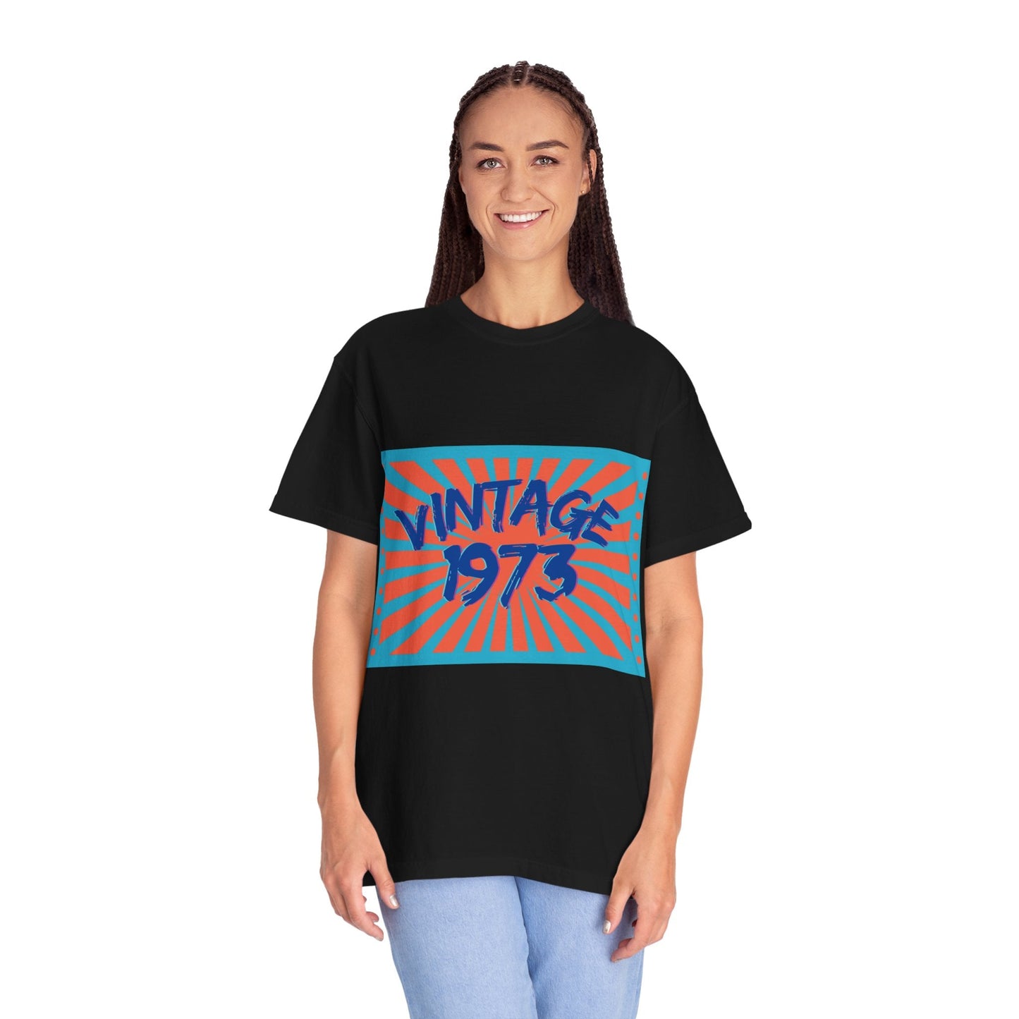 Vintage [your year] Unisex Garment - Dyed T-Shirt – Retro 70s Graphic Tee | Nostalgic Birthday Gift for Him or Her – Chili T-Shirt by Printify