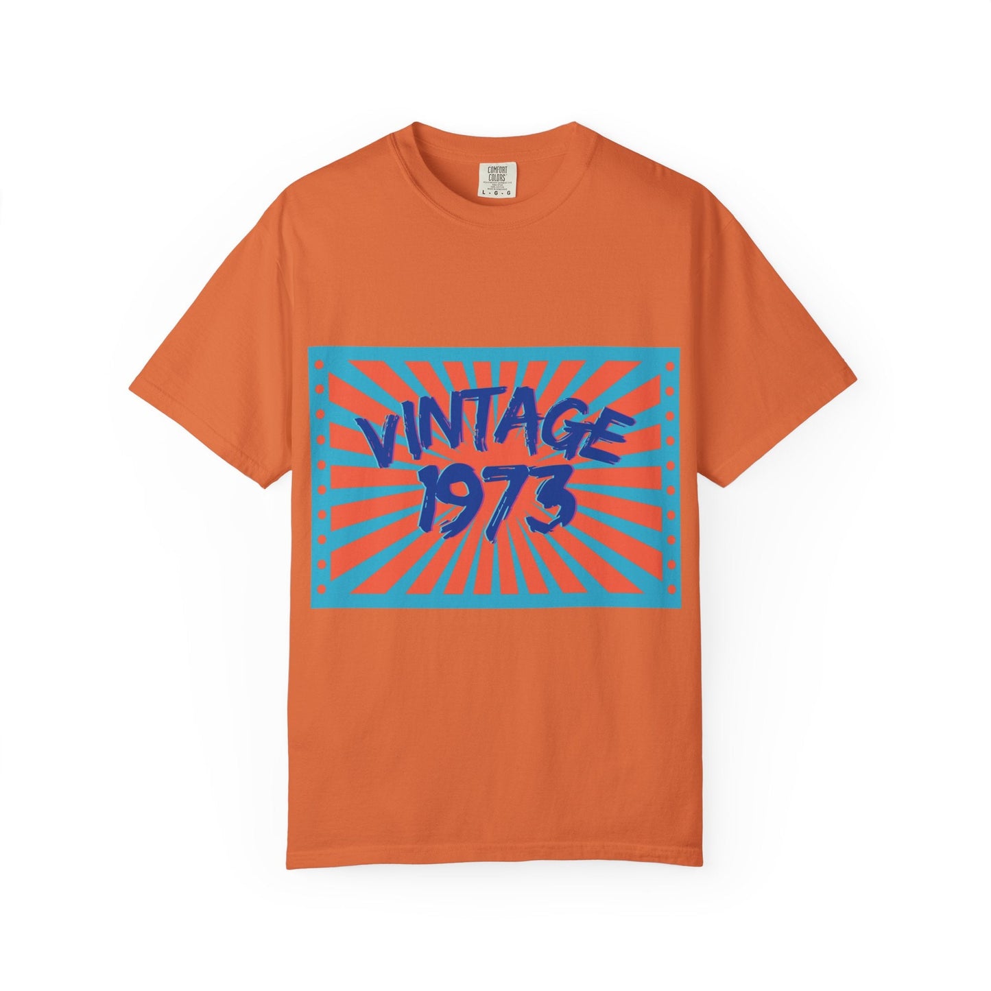 Vintage [your year] Unisex Garment - Dyed T-Shirt – Retro 70s Graphic Tee | Nostalgic Birthday Gift for Him or Her – Burnt Orange T-Shirt for 1970s fashion (7 view)
