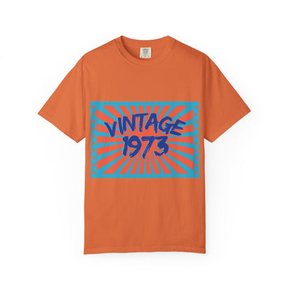 Vintage [your year] Unisex Garment - Dyed T-Shirt – Retro 70s Graphic Tee | Nostalgic Birthday Gift for Him or Her – Burnt Orange T-Shirt for 1970s fashion (7 view)
