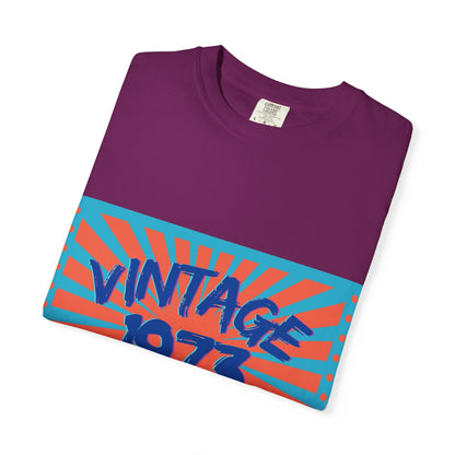Vintage [your year] Unisex Garment - Dyed T-Shirt – Retro 70s Graphic Tee | Nostalgic Birthday Gift for Him or Her – Boysenberry T-Shirt for 1970s fashion (69 view)