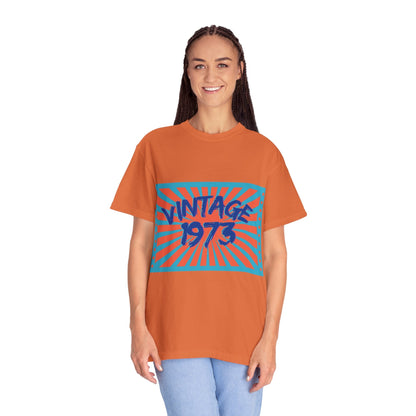 Vintage [your year] Unisex Garment - Dyed T-Shirt – Retro 70s Graphic Tee | Nostalgic Birthday Gift for Him or Her – Burnt Orange T-Shirt for 1970s fashion (11 view)