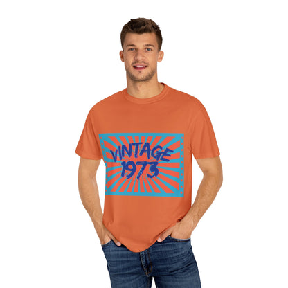 Vintage [your year] Unisex Garment - Dyed T-Shirt – Retro 70s Graphic Tee | Nostalgic Birthday Gift for Him or Her – Burnt Orange T-Shirt for 1970s fashion (10 view)