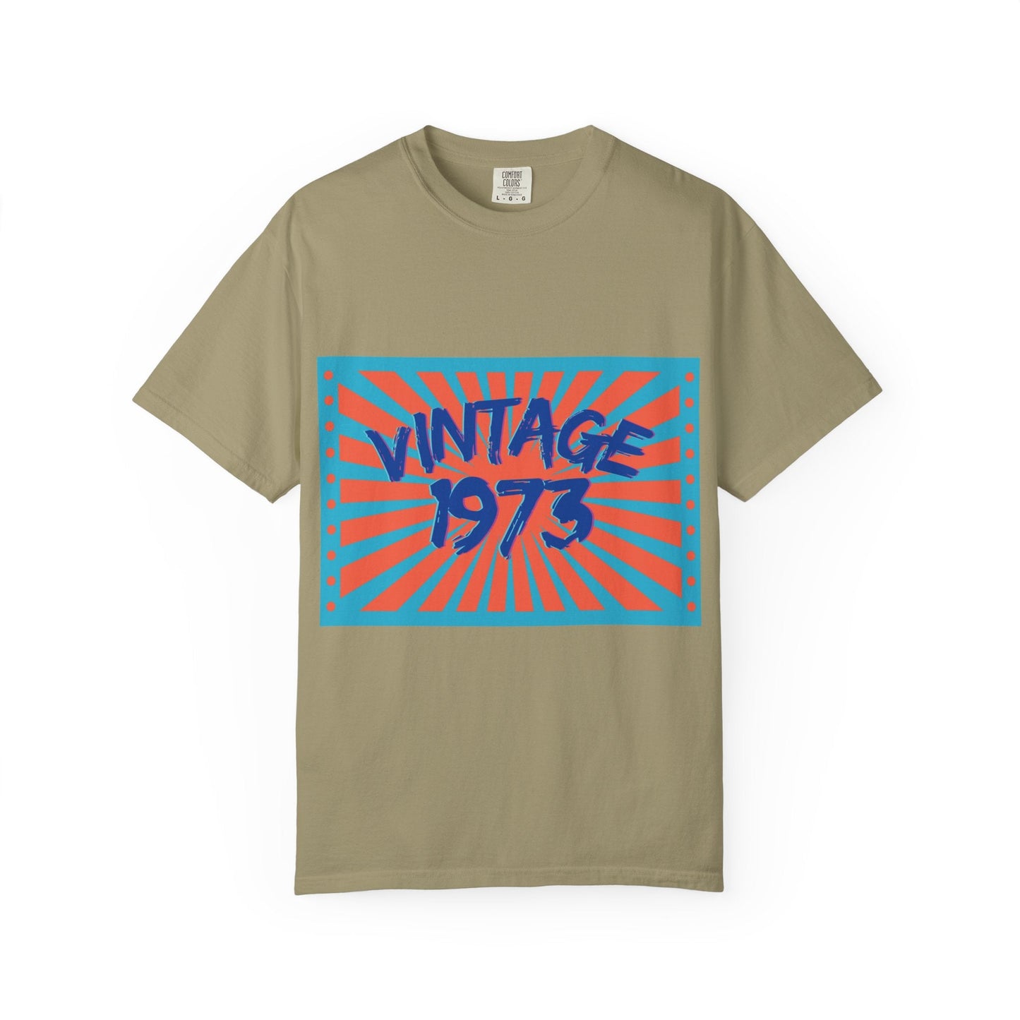 Vintage [your year] Unisex Garment - Dyed T-Shirt – Retro 70s Graphic Tee | Nostalgic Birthday Gift for Him or Her – Khaki T-Shirt for 1970s fashion (12 view)
