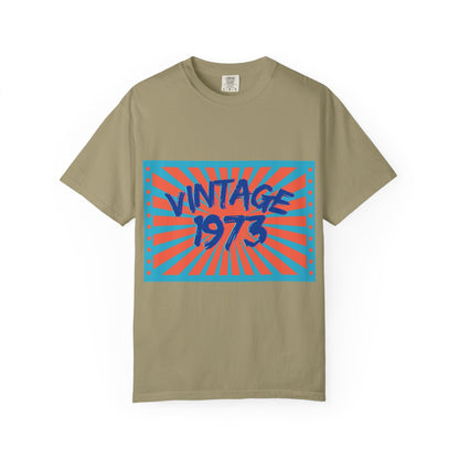 Vintage [your year] Unisex Garment - Dyed T-Shirt – Retro 70s Graphic Tee | Nostalgic Birthday Gift for Him or Her – Khaki T-Shirt for 1970s fashion (12 view)