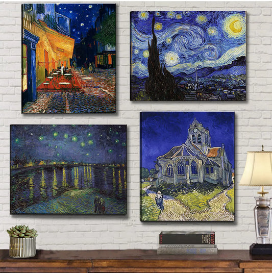 Vincent Van Gogh Canvas Wall Art Starry Night Over The Rhone – Van Gogh Blue Wall Art for artprint (1 view)