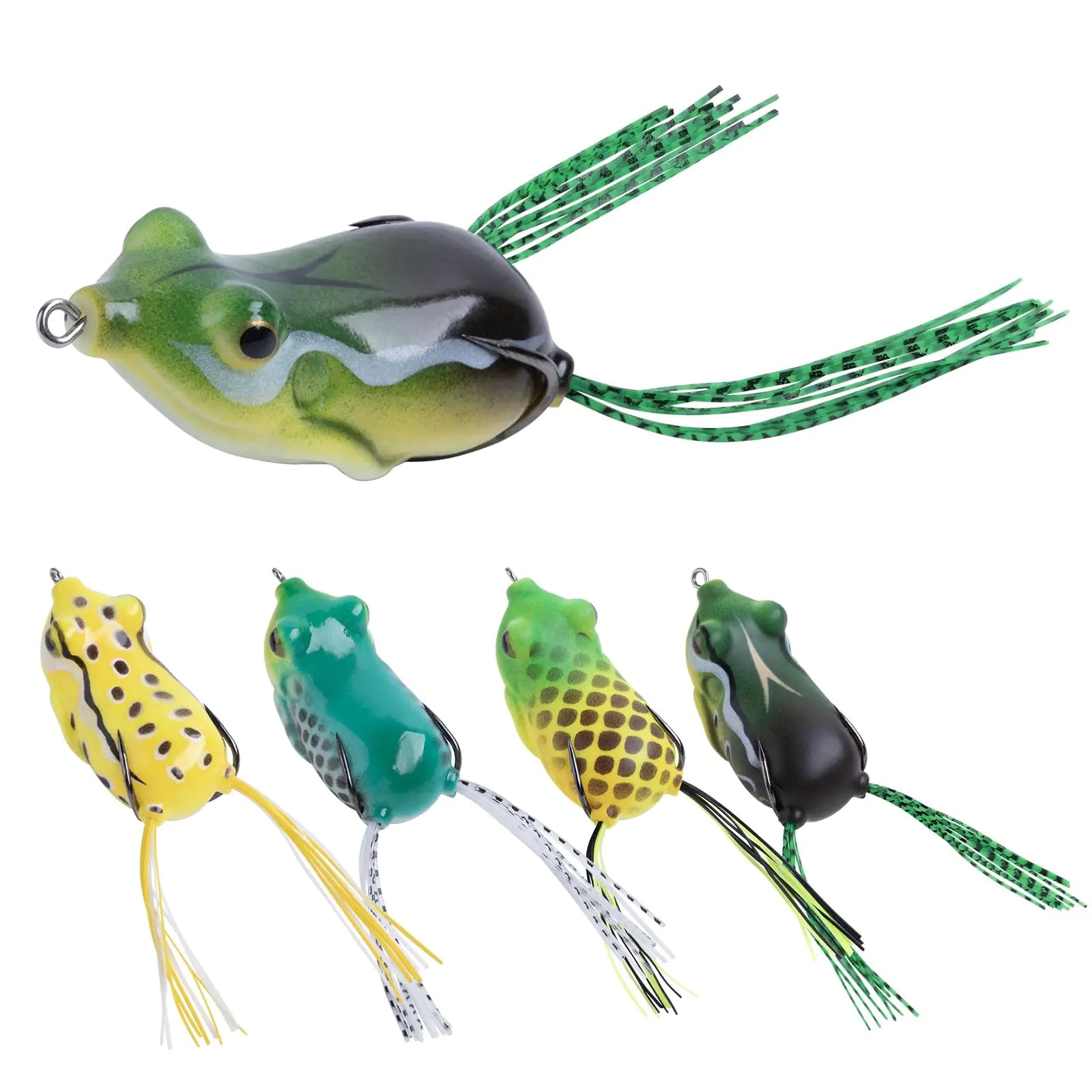 5PCS Frog Lure Set – Weedless Topwater Bass Baits | Fresh & Saltwater Fishing Kit – 5pcs - soft Lure - small Frog