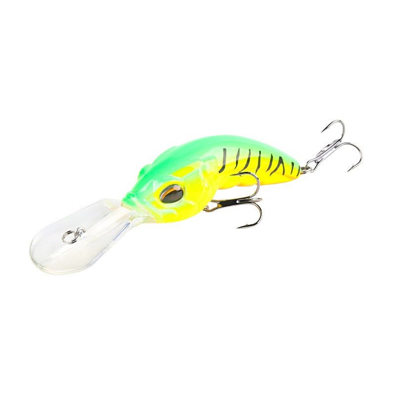 Wide Tongue Deep Diving Crankbait – 10.4cm ABS Fishing Lure with Bead Rattle & Treble Hooks | Freshwater & Saltwater – Tiger grain green Fishing Gear for ABS Fishing Lure (8 view)