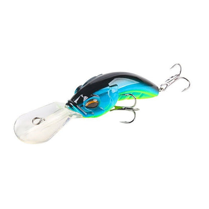 Wide Tongue Deep Diving Crankbait – 10.4cm ABS Fishing Lure with Bead Rattle & Treble Hooks | Freshwater & Saltwater – Blue - green Fishing Gear for ABS Fishing Lure (10 view)