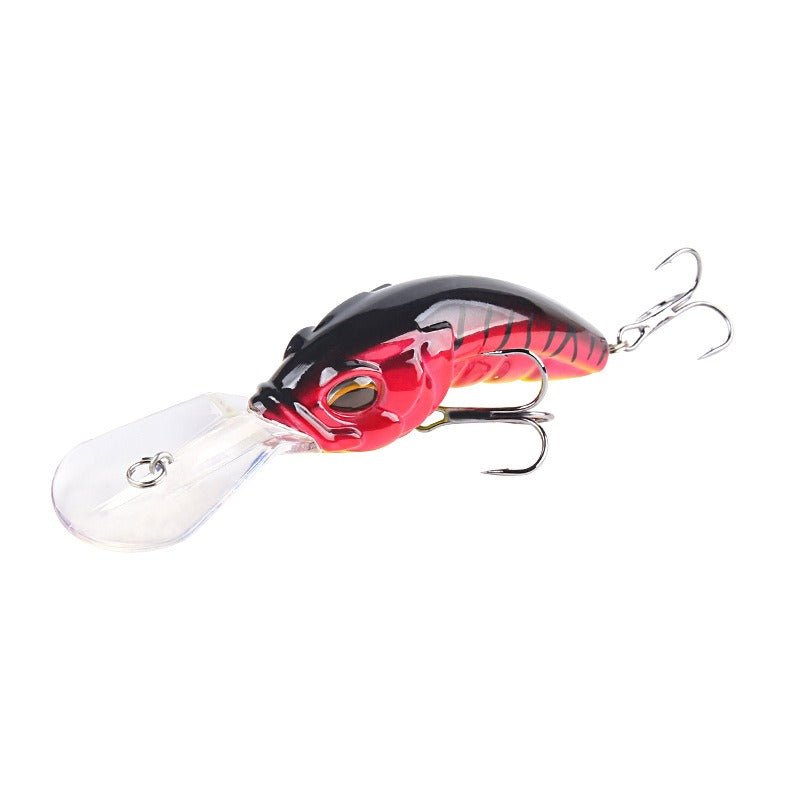 Wide Tongue Deep Diving Crankbait – 10.4cm ABS Fishing Lure with Bead Rattle & Treble Hooks | Freshwater & Saltwater – Black back and red body Fishing Gear for ABS Fishing Lure (16 view)