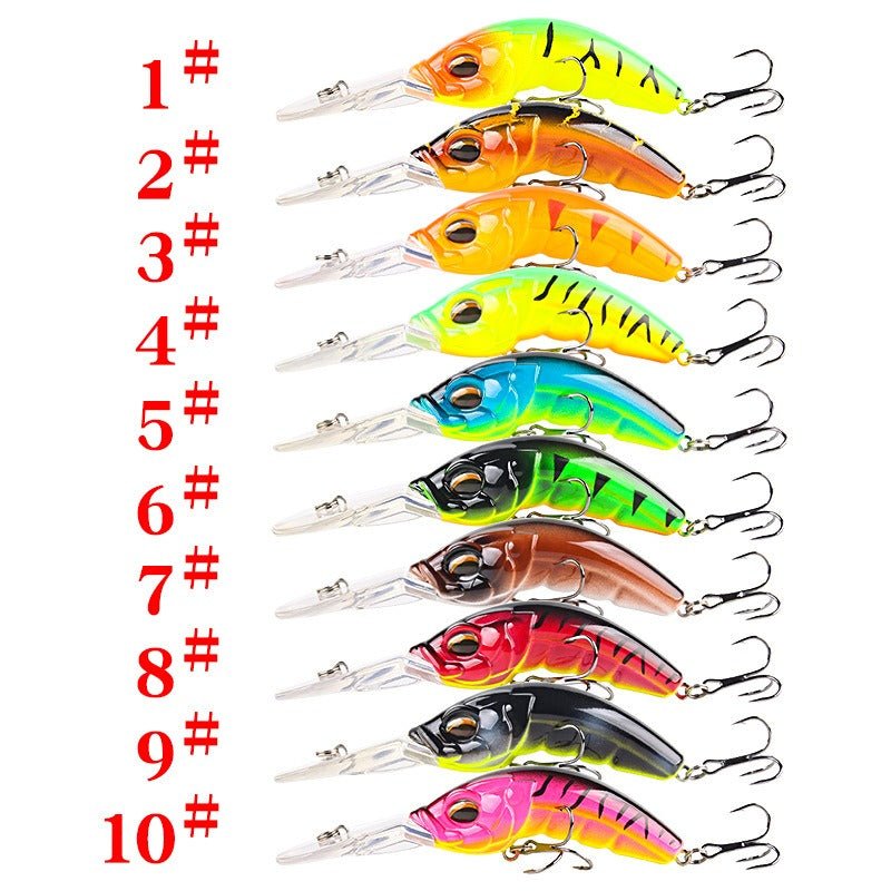 Wide Tongue Deep Diving Crankbait – 10.4cm ABS Fishing Lure with Bead Rattle & Treble Hooks | Freshwater & Saltwater – Green backed yellow Fishing Gear for ABS Fishing Lure (4 view)
