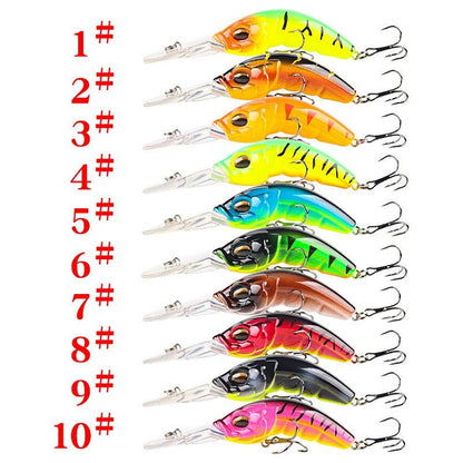 Wide Tongue Deep Diving Crankbait – 10.4cm ABS Fishing Lure with Bead Rattle & Treble Hooks | Freshwater & Saltwater – Green backed yellow Fishing Gear for ABS Fishing Lure (4 view)