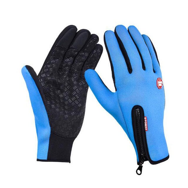 Winter Touchscreen Gloves – Waterproof Fleece Riding & Motorcycle Sports Gloves – Sky blue Apparel for Apparel and Accessories (23 view)