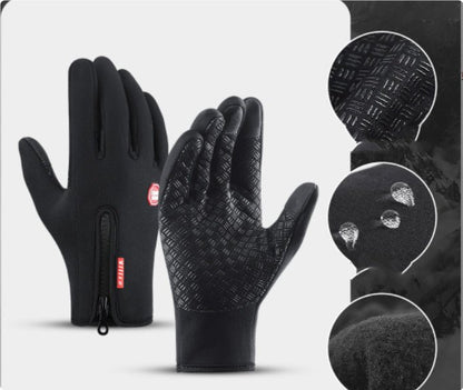 Winter Touchscreen Gloves – Waterproof Fleece Riding & Motorcycle Sports Gloves – Black Apparel for Apparel and Accessories (13 view)