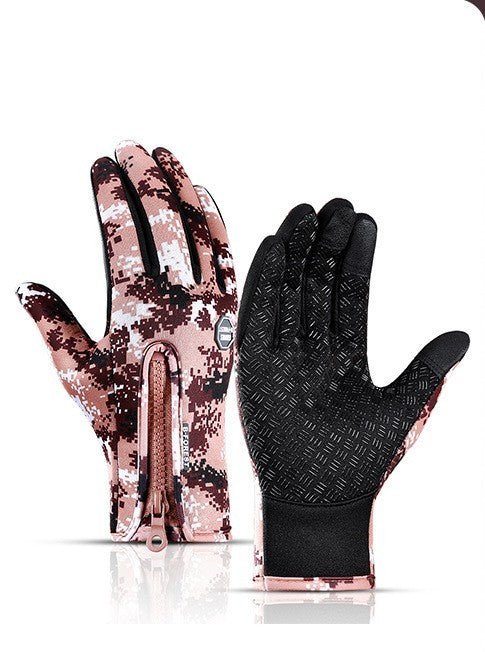 Winter Touchscreen Gloves – Waterproof Fleece Riding & Motorcycle Sports Gloves – Coffee color Apparel for Apparel and Accessories (16 view)