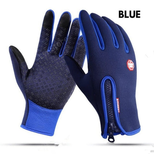 Winter Touchscreen Gloves – Waterproof Fleece Riding & Motorcycle Sports Gloves – A Blue Apparel for Apparel and Accessories (2 view)