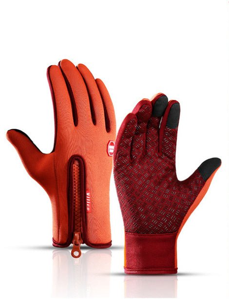 Winter Touchscreen Gloves – Waterproof Fleece Riding & Motorcycle Sports Gloves – Orange Apparel for Apparel and Accessories (18 view)