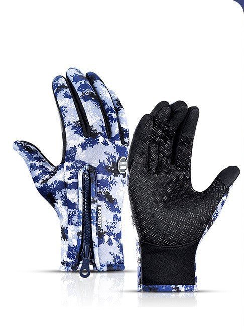 Winter Touchscreen Gloves – Waterproof Fleece Riding & Motorcycle Sports Gloves – A Blue Apparel for Apparel and Accessories (11 view)